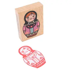1 шт. деко Винтаж милая и красивая русская кукла деревянный штамп украшение Stamp Забавный Diy штамп