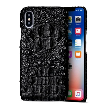 

Luxury Crocodile Back Texture Phone Cases For iPhone 7 8 Plus X Xs Max Case Real Cowhide Back Cover For 6 6s 6p 7p 8p case