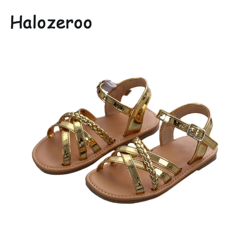 

Summer 2019 New Kids Beach Sandals Children Casual Sandals Baby Girls Soft Gladiator Sandals Toddler Princess Silver Brand Flats