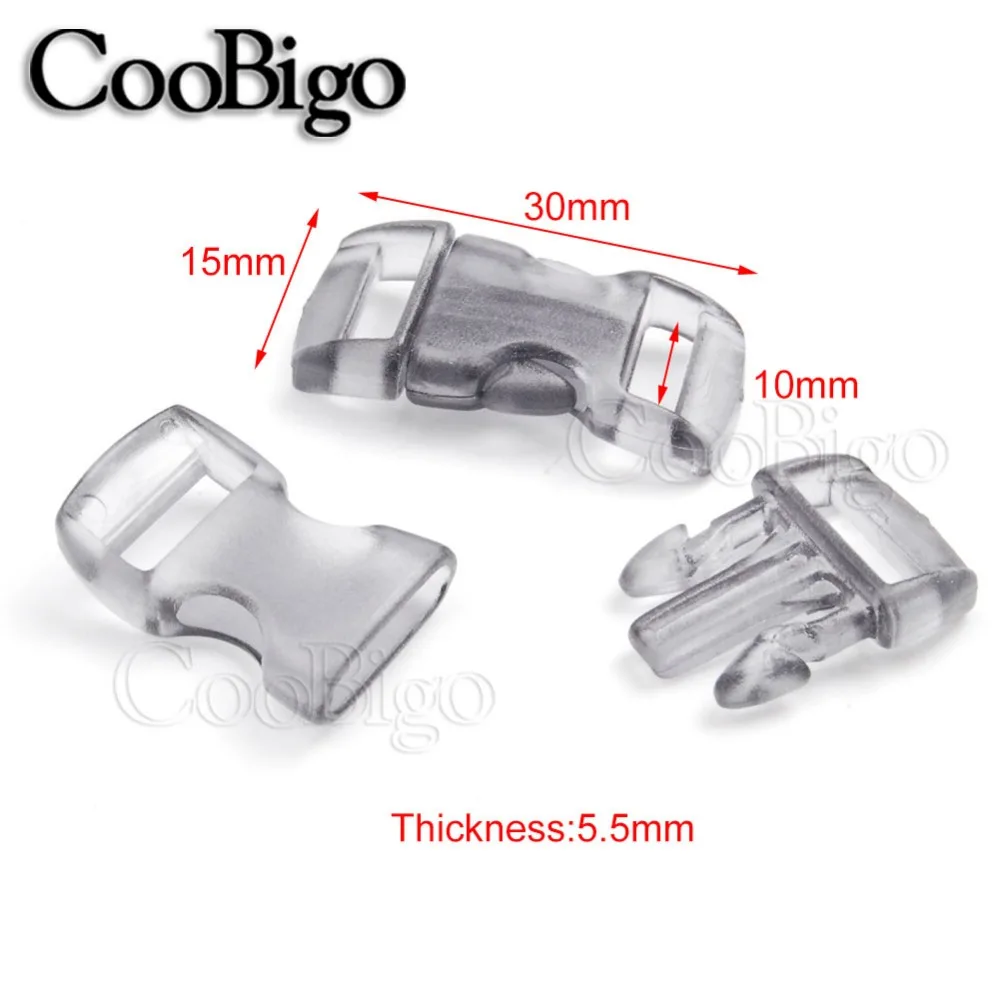 10 шт. желе прозрачный Мороз 3/"(10 мм) изогнутая высвобождающаяся застежка Паракорд 550 Браслет ошейник для собак Запчасти Аксессуары