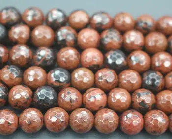 

Faceted Mahogany Obsidian beads,6m 8mm 10mm 12mm 128 Faceted Mahogany Obsidian Gemstone Round Beads