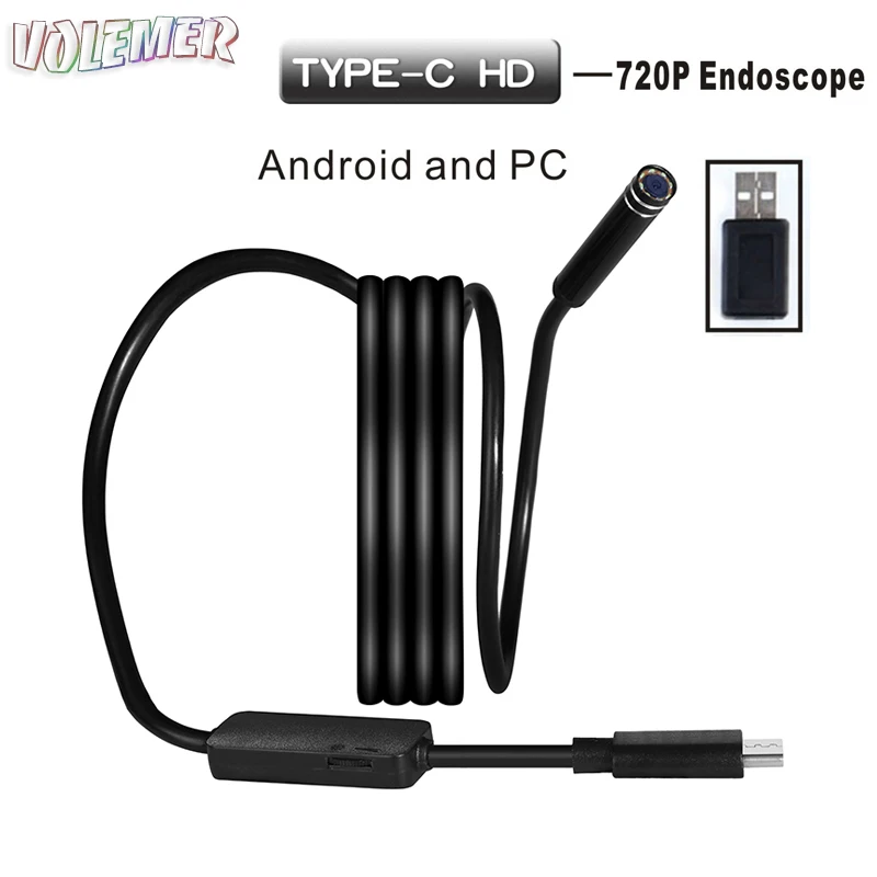 

Volemer 5.5mm 1M/3M/5M/7M/10M 6LED USB TYPE-C Port Endoscope Inspection Camera car Borescope for S8 LG G5/G6/V20 Android Phone