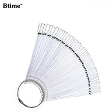 1 Set 50 Pcs Hot Sale Folding Fan Type Nail Color Palette Manicure Nails Polish Card