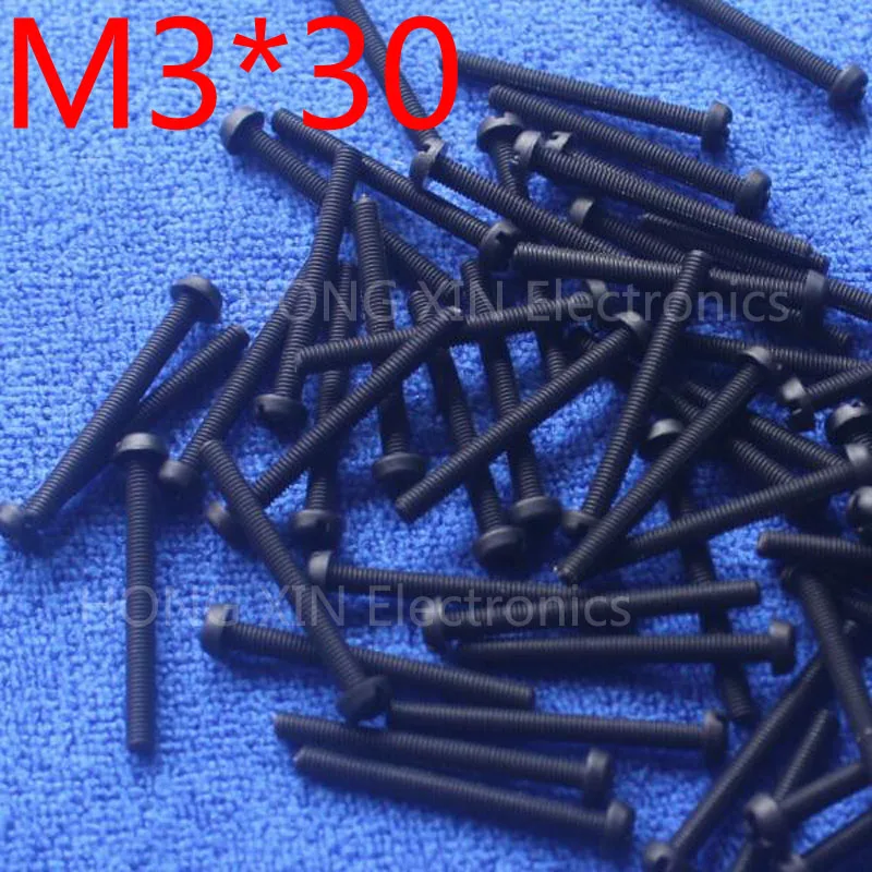 

M3*30 30mm black 100pcs Round Head nylon Screw plastic screw Insulation Screw brand new RoHS compliant PC/board DIY hobby etc