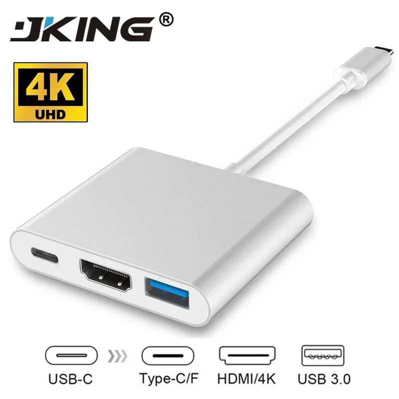 JKING USBC 3,1 конвертер USB C Тип к USB 3,0/HDMI/Тип C Женский зарядное устройство адаптер для Apple Macbook и Google Chromebook Pixel