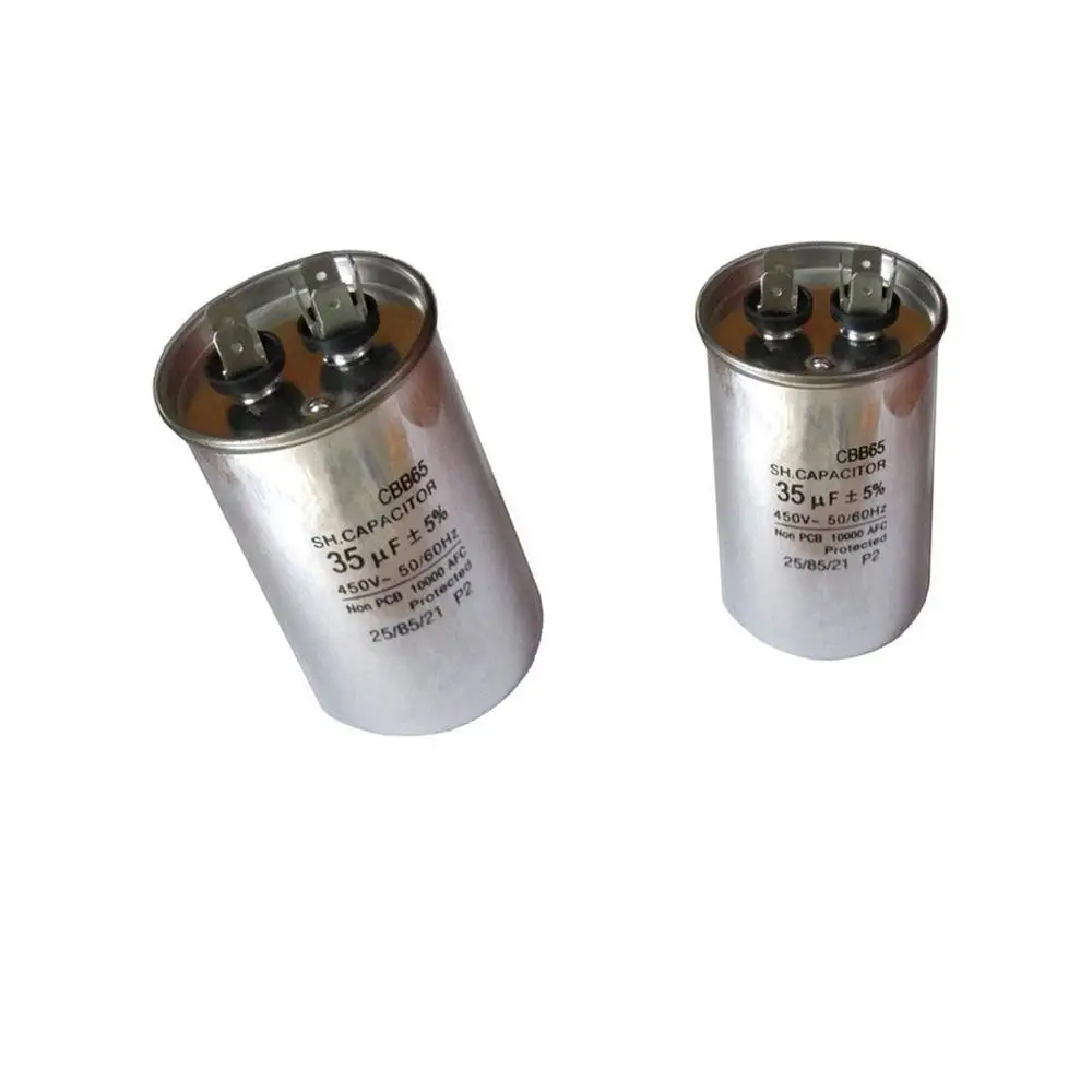 

2Pcs CBB65 Electrolytic 35UF 450V Volt Round Motor Run Capacitor Replacement