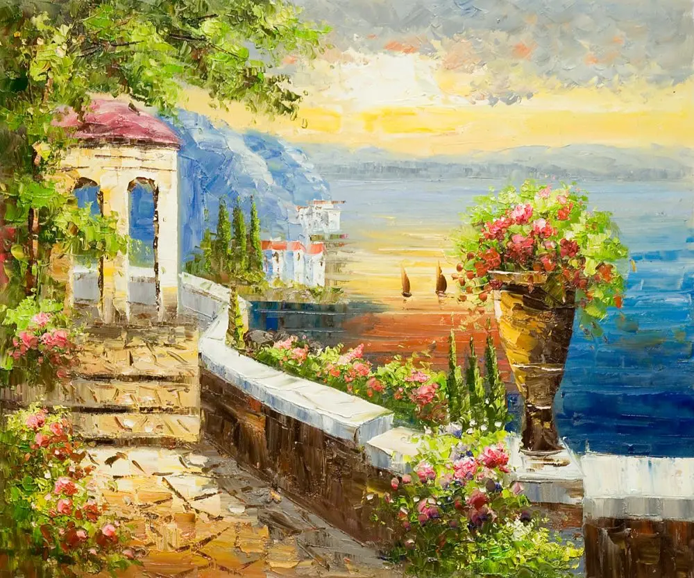 Living Room Decorative Art Mediterranean Oil Painting