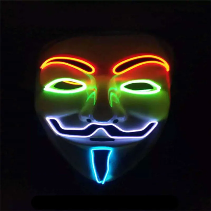 New 2018 EL wire Flashing fashion Party mask luminous halloween mask LED mask as gift mask for event stage show02
