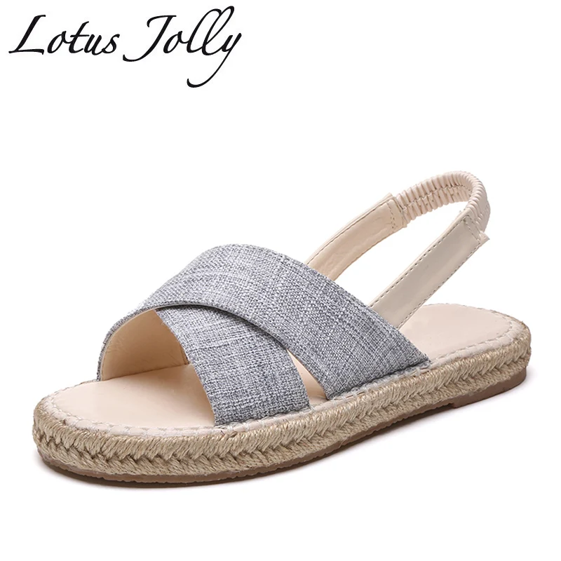 

2018 Women Sandals Espadrilles 2018 Flat Heels Open Toe Summer Women Shoes Party Sandals Student Slippers Slides Sandalias Mujer