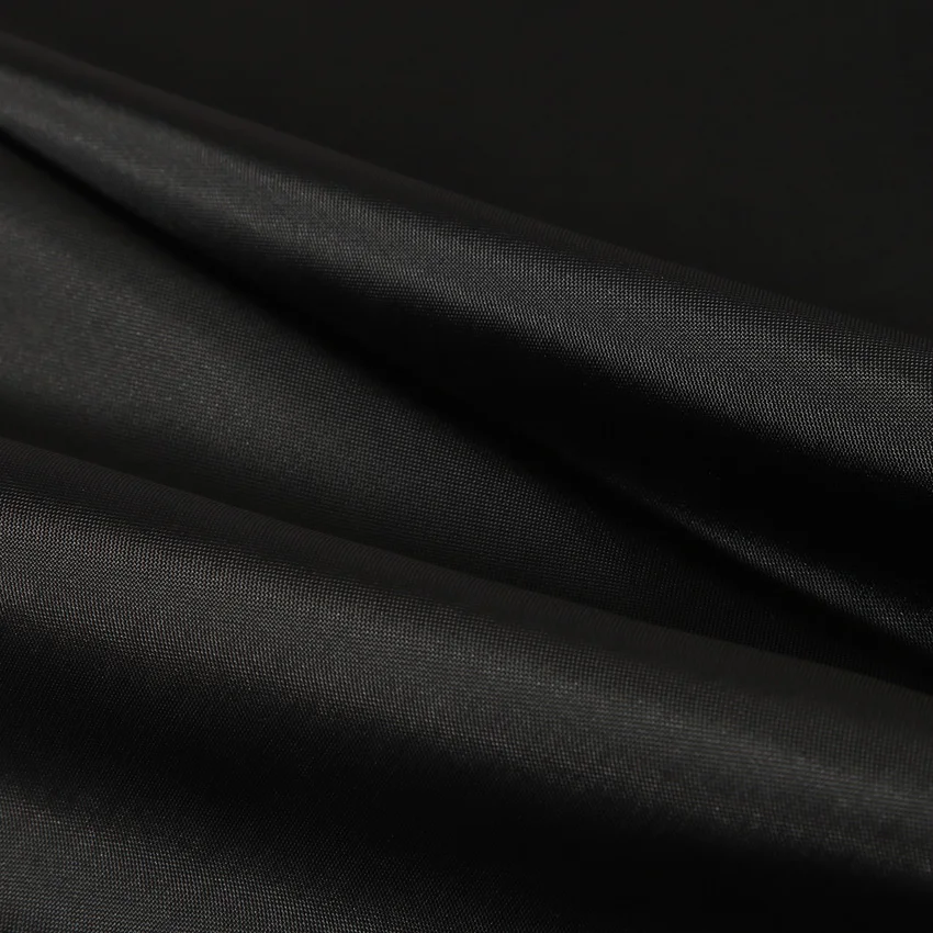 Modern Black Shower Curtains Waterproof Fabric Solid Color Bath