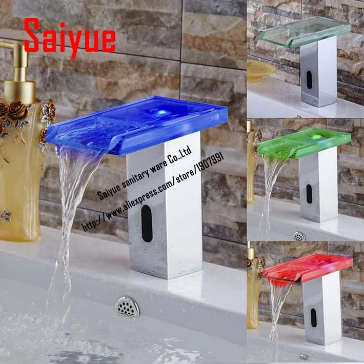 

LED Automatic inflared Sensor Faucet for Bathroom Sink water saving Free touchless Inductive electric Water Tap mixer (only cold