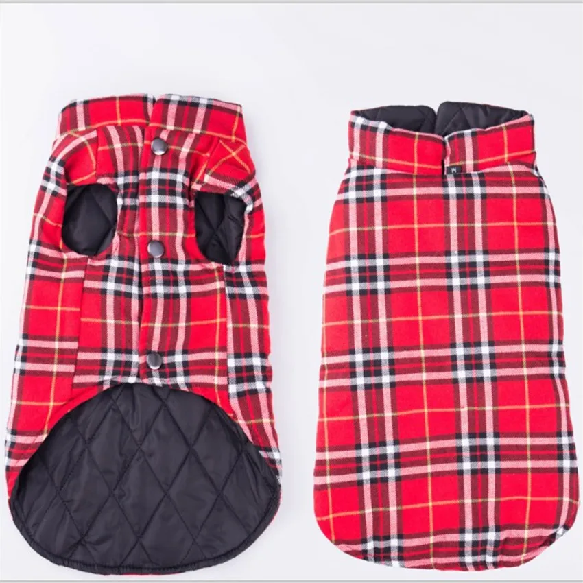 Hot Sell Pet Products Dog Clothes Warm Winter Leisure Plaid A