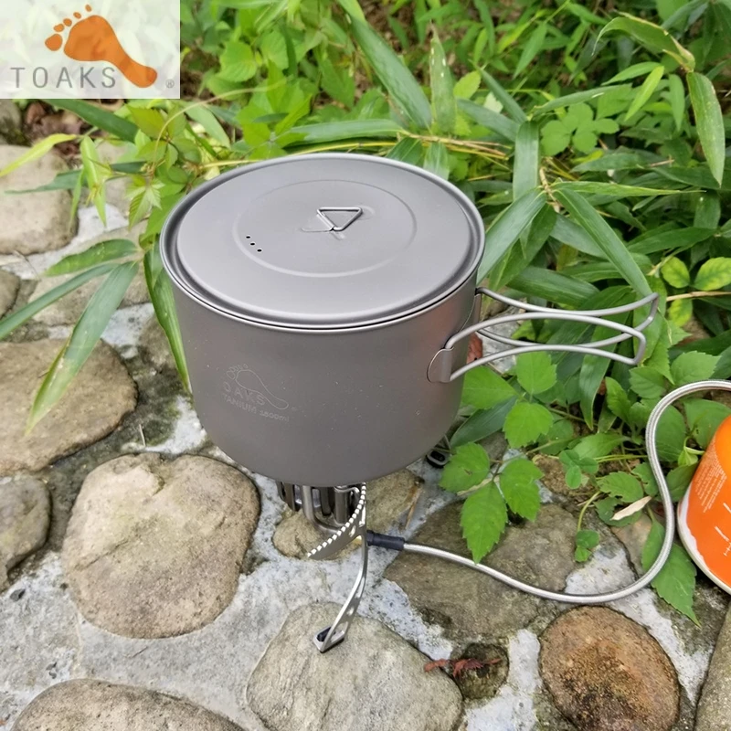 

1600ml TOAKS Titanium Pot Pure Titanium Camping Cookware Outdoor Pot Can be Used As a Cups Bowls and Pans 194g POT-1600