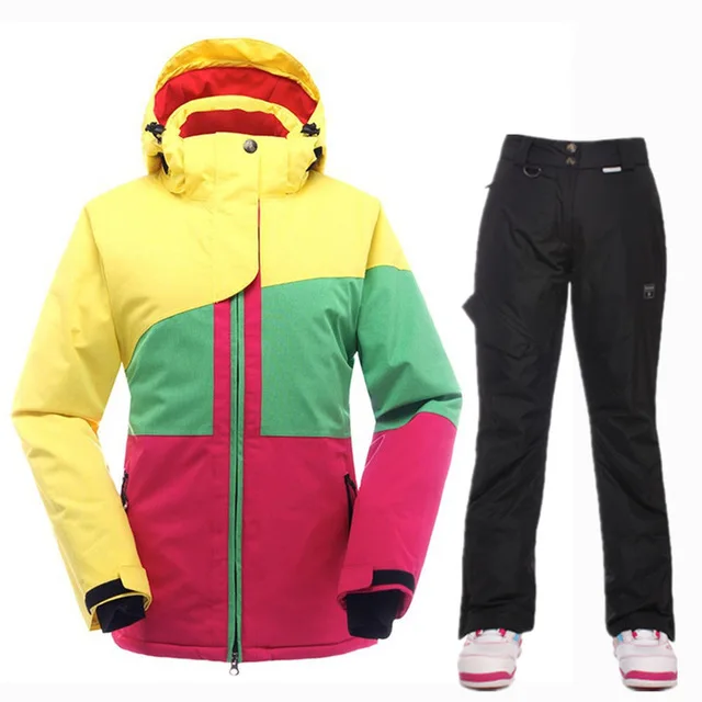 SAENSHING, теплый лыжный костюм для женщин, термальная Водонепроницаемая лыжная куртка, штаны для сноуборда, дышащие уличные лыжные костюмы для сноуборда - Цвет: 04