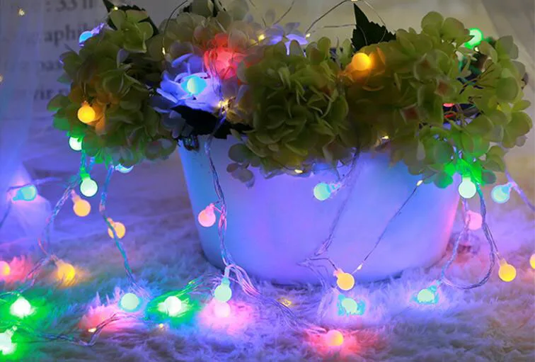 KZKRSR теплый белый 2 м 20 Led USB Powered Глобус матовый шар Рождественская елка Гирлянда