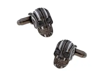 

6pairs/lot Gunblack Skull Cufflinks Skeleton Design Hyperbole Style Cuff Links Shirt Cuff Button Men's Jewelry Gift