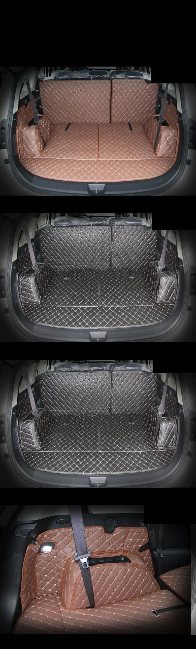 Волоконно кожаный коврик для багажника автомобиля kia carens 2013 2014 2015 2016 2017 2018 2019 rondo