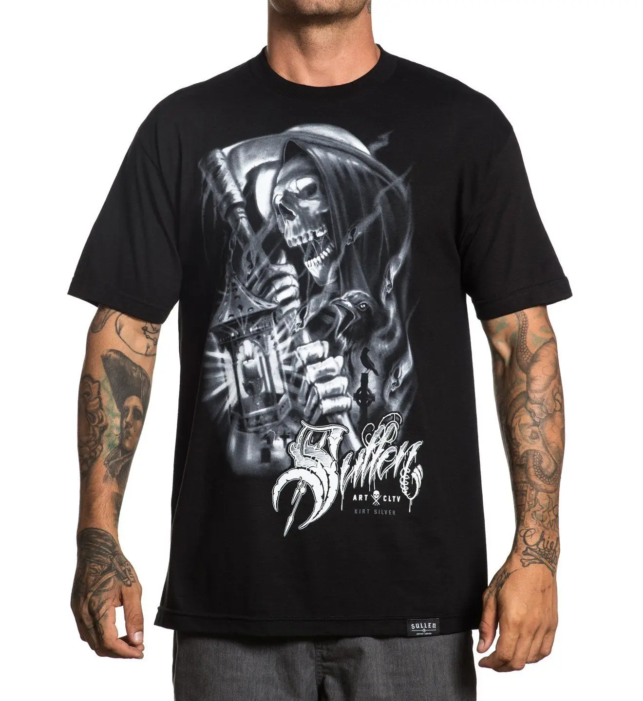 Угрюмая одежда серебряная Футболка жнец черная M L XL 2XL 3XL 4XL 5XL новинка 2019 модная