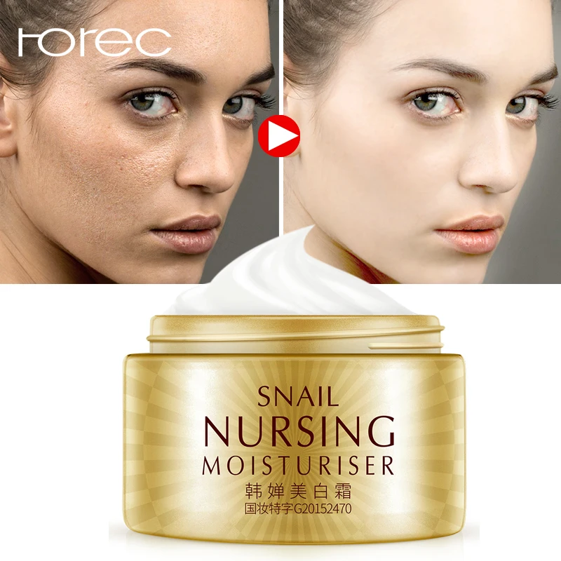 

ROREC Snail Face Cream Moisturizer Anti-Aging Wrinkles Age Spots Skin Tone Firming Dark Circles Cream Whitening Pigment Spots