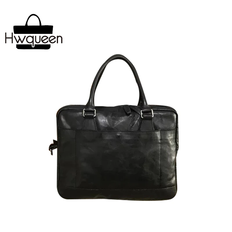

Retro Designer Genuine Vegetable Tanned Leather Businessmen Casual Briefcase Bag Laptop Case Natural Cow Skin Male Shoulder Bag
