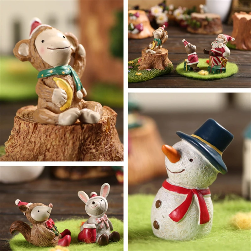 Рождественская Фигурка Санта Клауса оленя кролика овцы миниатюрные