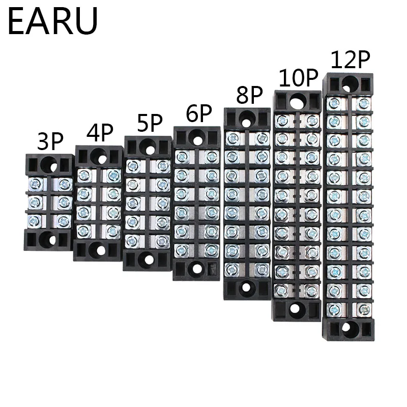 15A 600 в двухрядный барьер клеммный блок провода разъем TB серии 3 4 5 6 8 10 12 16 20 позиций способы с фабрики