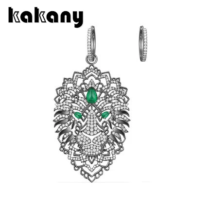 

KAKANY 925 Sterling Silver Asymmetric Silver Lion Diamond Stud Earrings Original High Quality 1:1 Fashion Jewelry