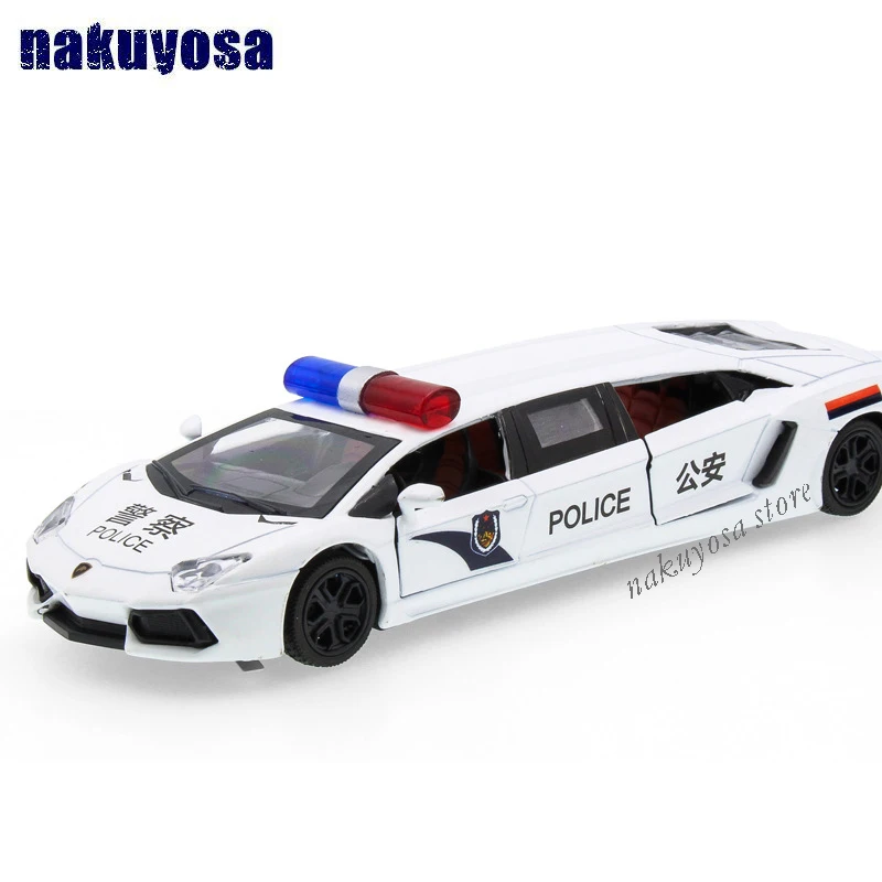 

1:32 Scale Emulation Pull Back Diecast Metal Lengthened Police Cars Toys, Doors Openable Police Models, Toy For Children gifts