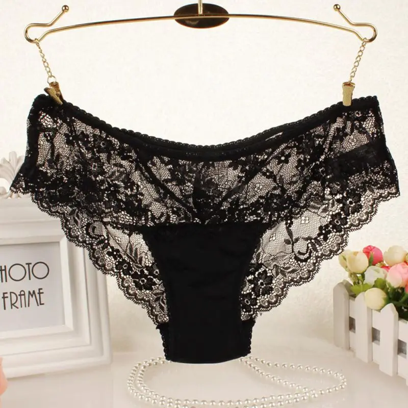 

Women Transparent Panties Briefs Female Hipster Underpanty Sexy Lace Soft Lingerie