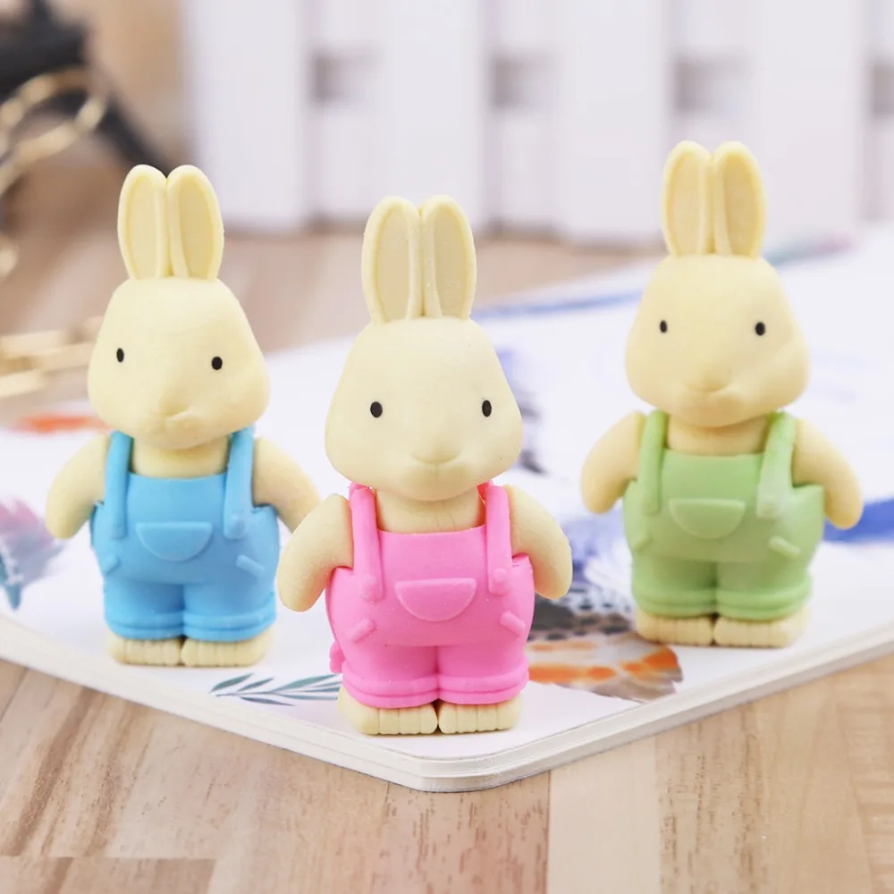 Cute Rabbit Eraser School Supplies Creative Pencil Stationery Children