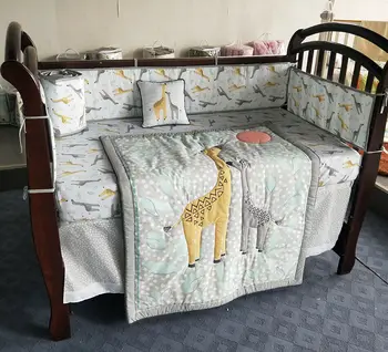 8pcs Boys Baby Bedding Set Cartoon Giraffe Nursery Quilt Per 8pcs Boys Baby Bedding Set Cartoon
