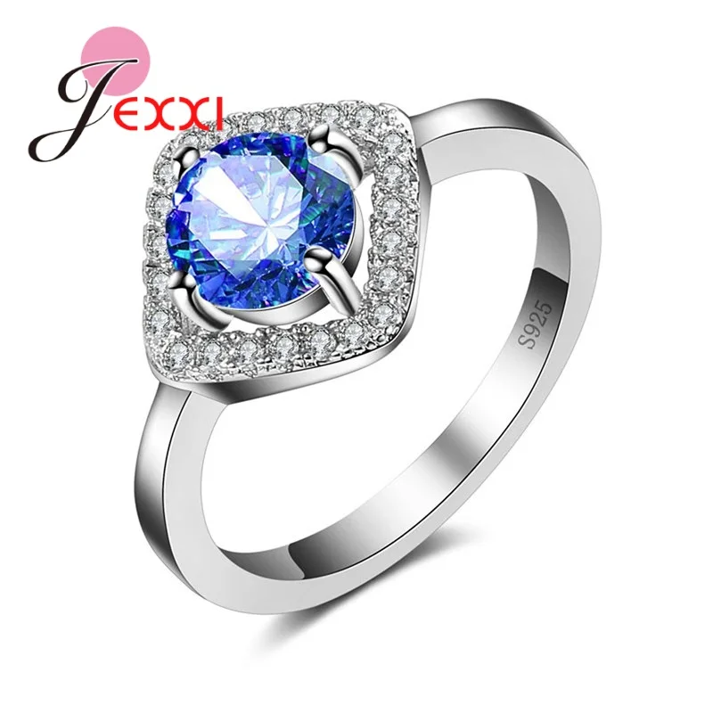 Brand New Stamped Silver Rings For Women Simple Cubic Zircon Wedding Engagement Ring Jewelry 5Colors | Украшения и аксессуары