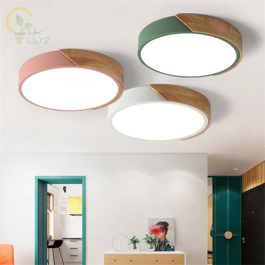Us 73 5 30 Off Modern Led Ceiling Lights Nordic Style Round Ceiling Mounted Lamp For Bedroom Wooden Kitchen Lighting Fixture Home Lighting In