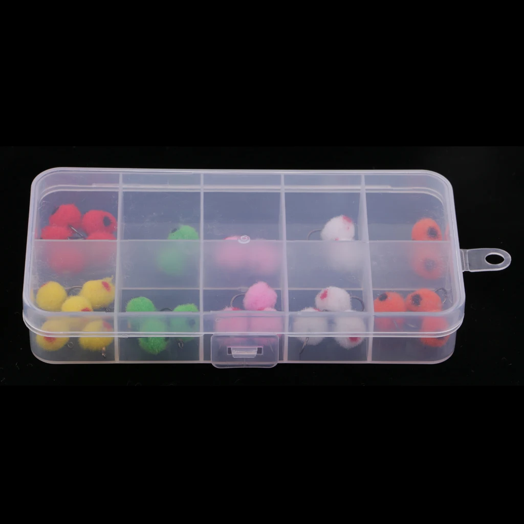 36 pcs Fly Fishing Flies Glo Bug Egg Patterns Fly Fishing Lures Artificial Fishing Tackle Box Accessories 6 Mixed Color