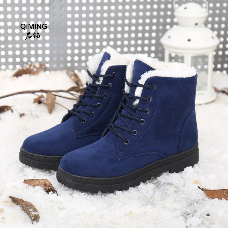 

Snow boots short boots female winter fur one autumn and winter new non-slip cotton boots plus velvet warm cotton shoes Z32