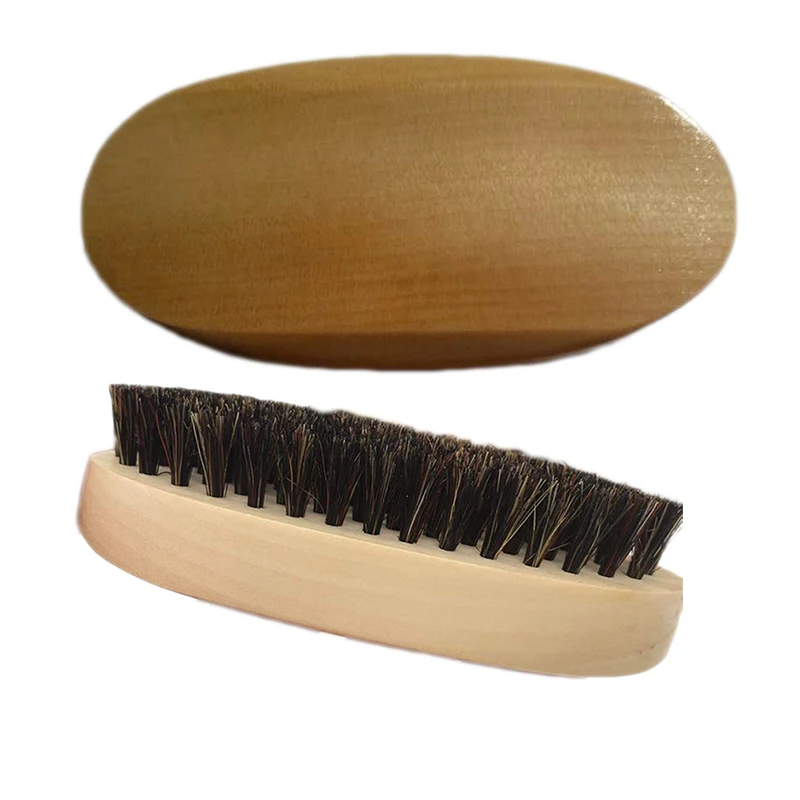 Деревянная ручка натуральной щетины дикого кабана борода щетка для Для мужчин бороды и усов. FH-10166 Размеры: 12*5,8*3 см