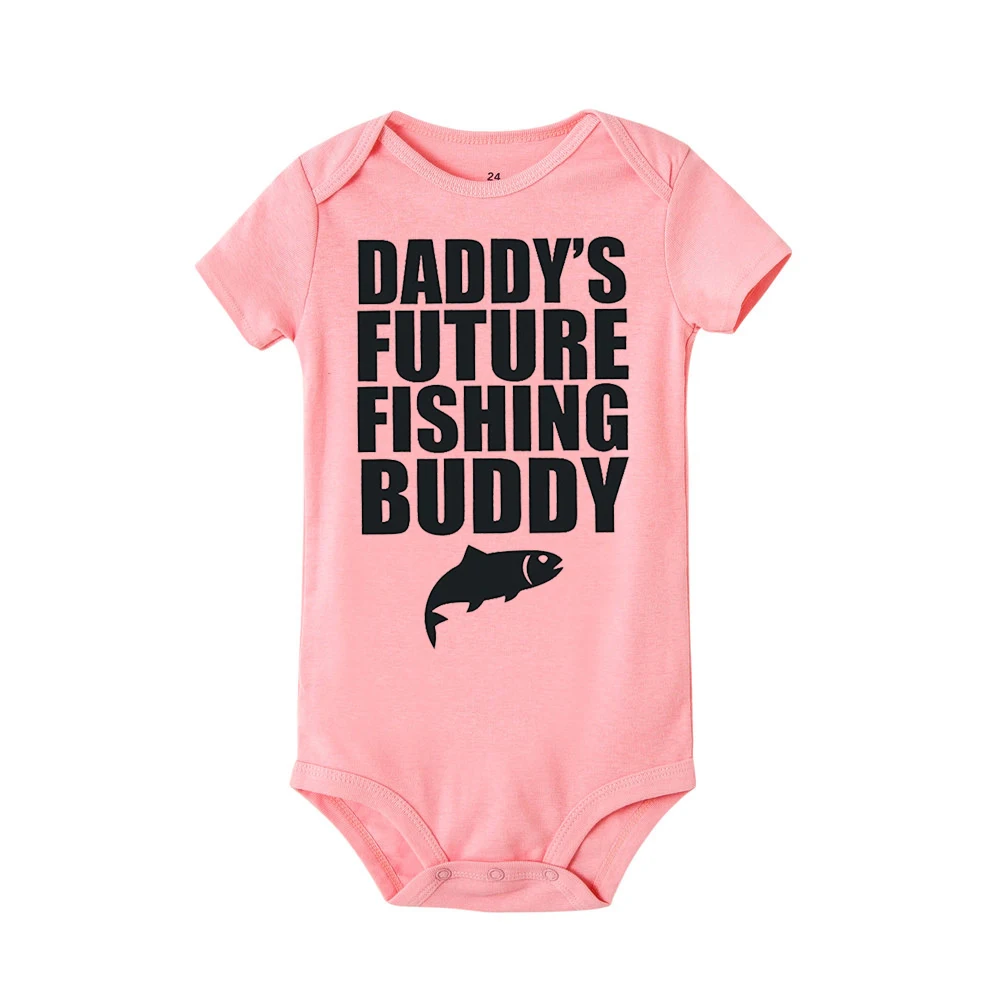 Новое летнее платье с принтом «Daddy's будущее Рыбалка Дадди для новорожденных, младенцев, для маленьких мальчиков и девочек Изделие из хлопка с короткими рукавами комбинезон Комбинезоны - Цвет: R463-SRPPK-