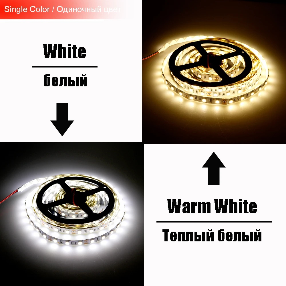 CHINCOLOR LED Strip 5050 Set 5M 300Led ip30 SMD Light 12V RGB with 44Key RGB Controller and 3A Power Adapter red blue white (2)