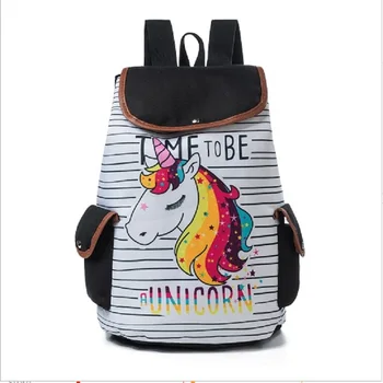 

Miyahouse Cartoon Animal Printed School Bag For Teenager Girls Drawstring Design Female Travel Rucksack Canvas Design Backpack
