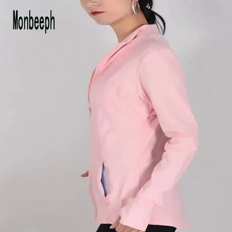 2018 MONBEEPH جديد الإناث الأساسية جاكيتات جاكيت زيبرا النساء عارضة الإناث سترة معطف