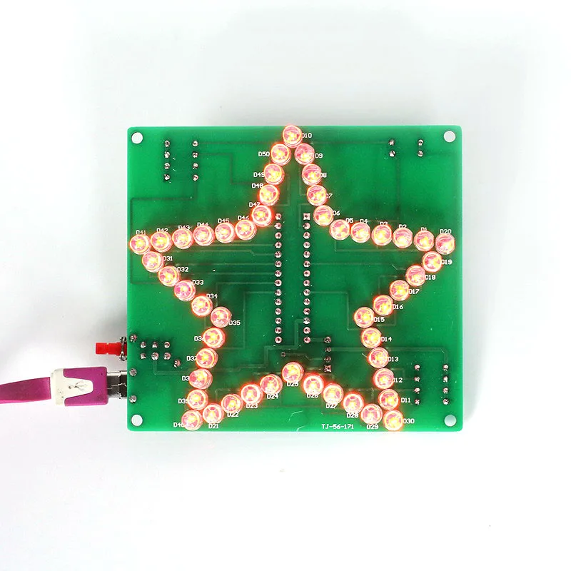 DIY Kit Красочный Блестящий пятиконечный Звездный водяной светильник светодиодный