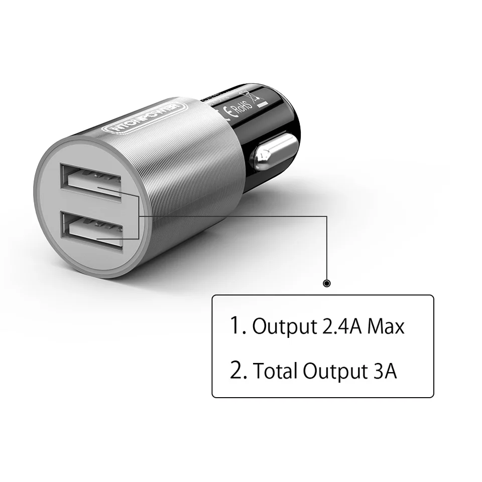 NTONPOWER البسيطة المحمولة العالمي USB سيارة مهايئ شاحن DC 12 V-24 V المزدوج منافذ 3A ل الذكية فون/ سامسونج/Xiaomi/باد