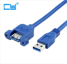 3M 4.8Gbps USB3.0 Cabo de Sincronização De Dados Cabo de Extensão USB 3.0 Tipo-UM Macho para Fêmea Conversor de Interface com Panel Mount/Cor Azul