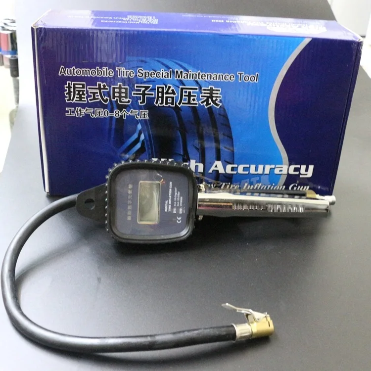 Цифровой датчик давления в шинах, монитор давления в шинах с клапаном вытеснения шин и пистолетом для надувания воздуха в шинах