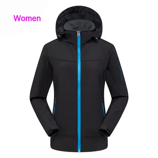 LoClimb походные куртки для мужчин и женщин для спорта на открытом воздухе флисовые пальто для альпинизма треккинга Спортивная флисовая водонепроницаемая куртка AM346 - Цвет: women black