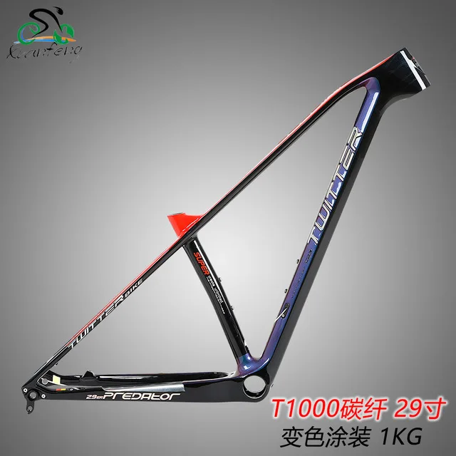 

Twitter T1000 Carbon Fiber Mtb Frame 29er 15.5 16.5 17.5 19 Inch Mountain Bike Racing XC Rear Thru Axle Allochroic Inner Cable