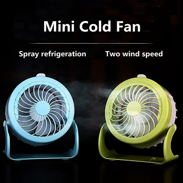 Portable Cold Fans USB Charging Mist Spray Home Office Cooling
