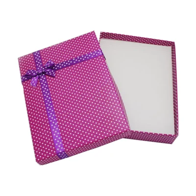 6 шт. прямоугольные картонные коробки для ювелирных изделий с атласной лентой Губка упаковочная коробка для ожерелья Кольцо Серьги Установка 160x120x30 мм - Цвет: Purple