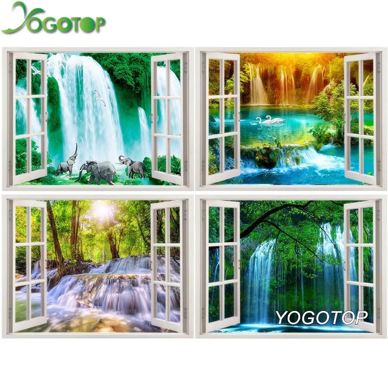 Алмазная картина YOGOTOP 5D сделай сам с мотивом водопада полная мозаика вышивка на