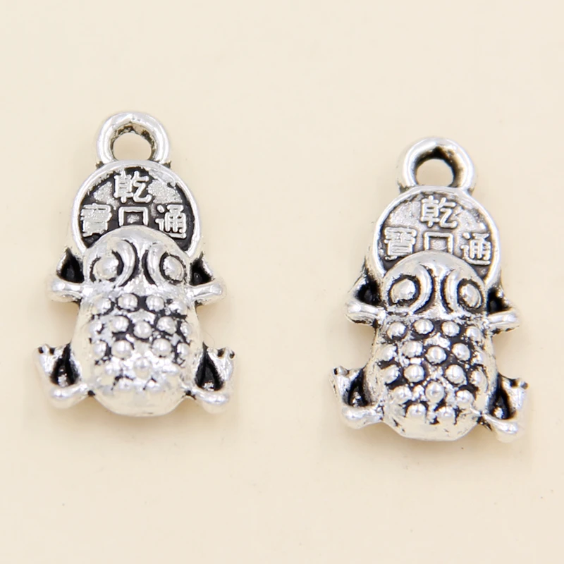 Wholesale 60Pcs Tibetan Silver Aninals Frog Charms Pendants 10.5x17mm | Украшения и аксессуары
